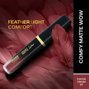 FACES CANADA Comfy Matte Wow Liquid Lipstick - Cocoa Crush 07, 3.8 ml | One Swipe Application | Highly Pigmented | Comfortable Wear | Glides Smoothly | Long Lasting | Transferproof